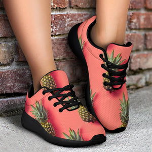 Pastel Pink Pineapple Pattern Print Sport Shoes GearFrost