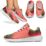 Pastel Pink Pineapple Pattern Print Sport Shoes GearFrost