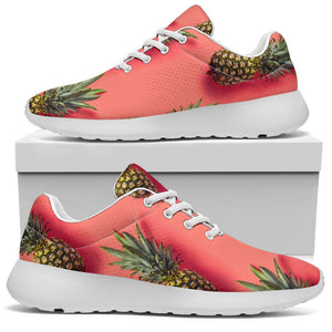 Pastel Pink Pineapple Pattern Print Sport Shoes GearFrost