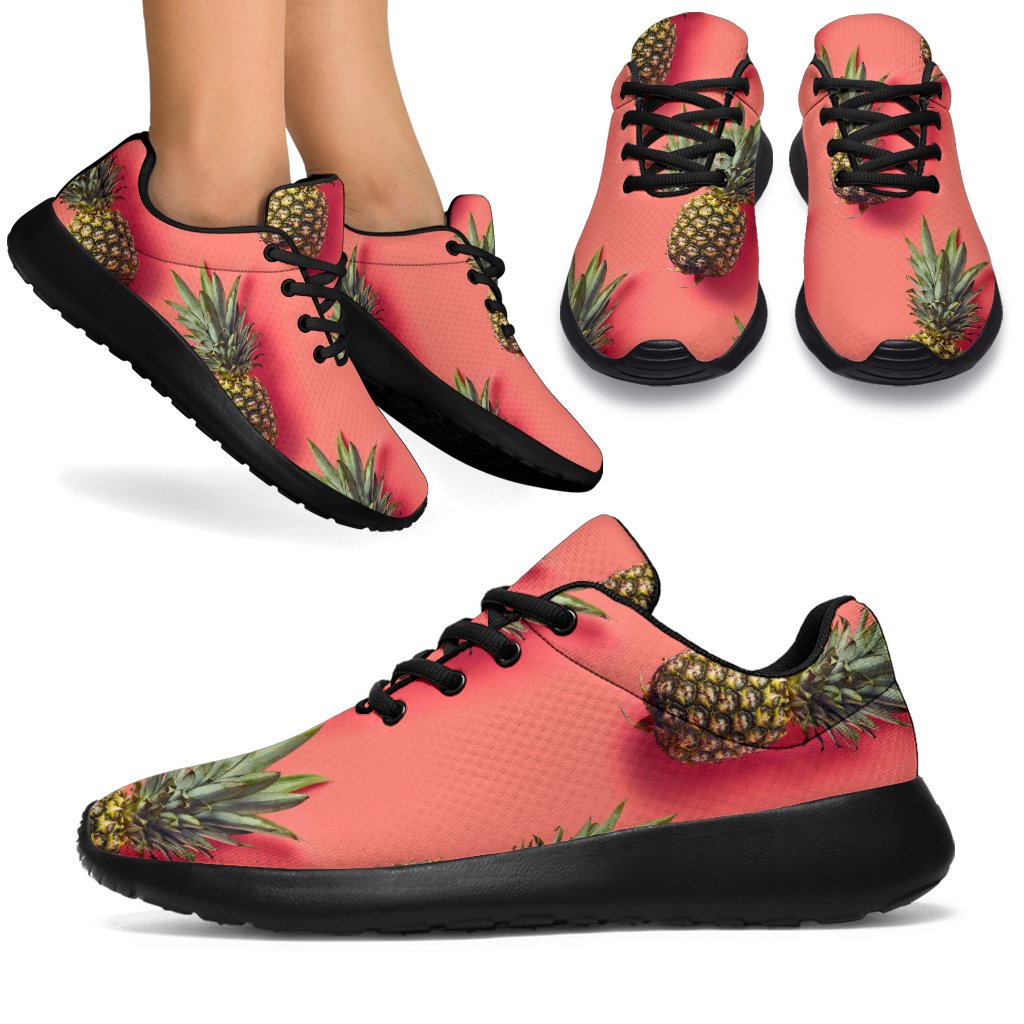 Pastel Pink Pineapple Pattern Print Sport Shoes GearFrost