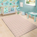 Pastel Pink Tattersall Pattern Print Area Rug