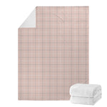 Pastel Pink Tattersall Pattern Print Blanket