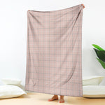 Pastel Pink Tattersall Pattern Print Blanket