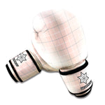 Pastel Pink Tattersall Pattern Print Boxing Gloves