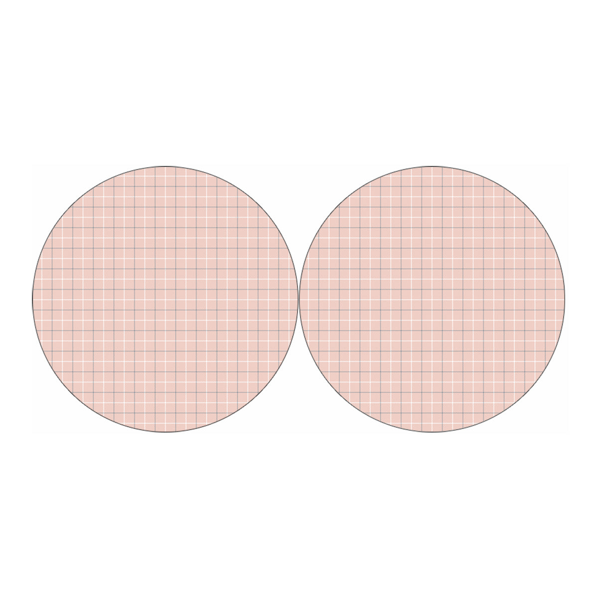 Pastel Pink Tattersall Pattern Print Car Coasters