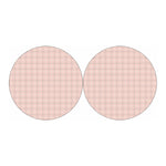 Pastel Pink Tattersall Pattern Print Car Coasters