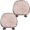 Pastel Pink Tattersall Pattern Print Car Headrest Covers