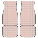 Pastel Pink Tattersall Pattern Print Front and Back Car Floor Mats