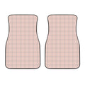 Pastel Pink Tattersall Pattern Print Front Car Floor Mats