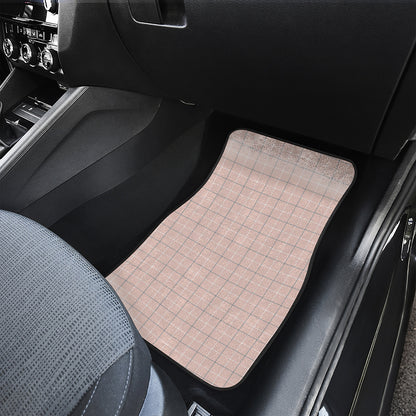 Pastel Pink Tattersall Pattern Print Front Car Floor Mats