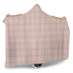 Pastel Pink Tattersall Pattern Print Hooded Blanket