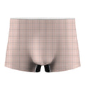 Pastel Pink Tattersall Pattern Print Men's Boxer Briefs