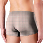 Pastel Pink Tattersall Pattern Print Men's Boxer Briefs