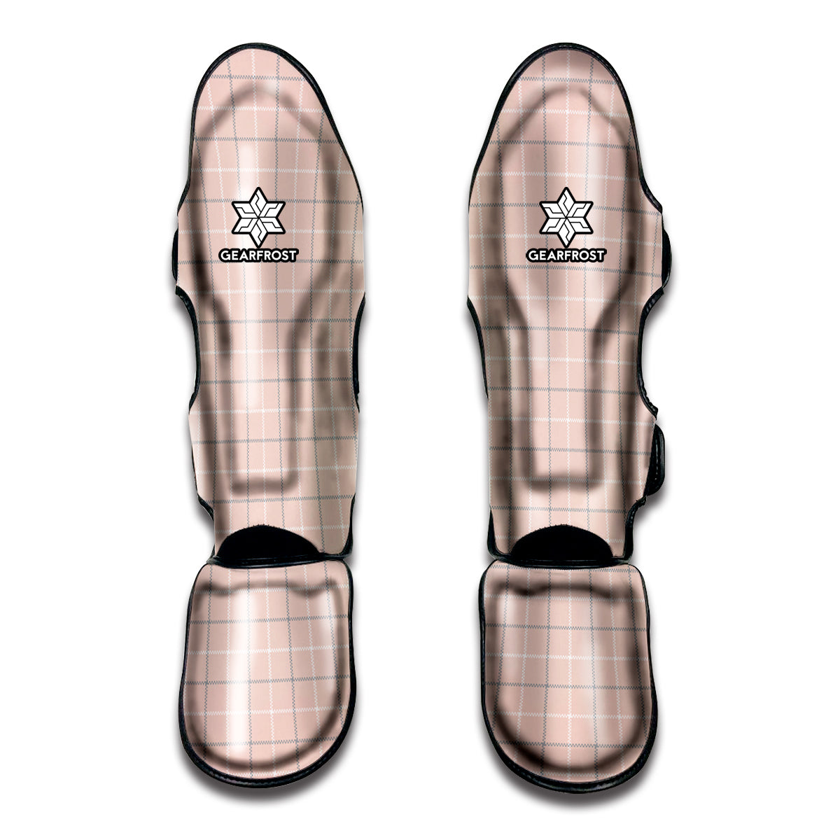 Pastel Pink Tattersall Pattern Print Muay Thai Shin Guard