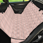 Pastel Pink Tattersall Pattern Print Pet Car Back Seat Cover