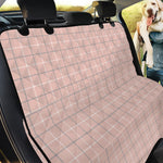 Pastel Pink Tattersall Pattern Print Pet Car Back Seat Cover