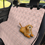 Pastel Pink Tattersall Pattern Print Pet Car Back Seat Cover