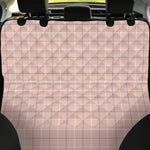 Pastel Pink Tattersall Pattern Print Pet Car Back Seat Cover