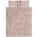 Pastel Pink Tattersall Pattern Print Quilt Bed Set