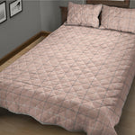 Pastel Pink Tattersall Pattern Print Quilt Bed Set