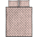 Pastel Pink Tattersall Pattern Print Quilt Bed Set
