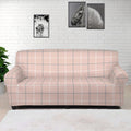 Pastel Pink Tattersall Pattern Print Sofa Cover