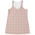 Pastel Pink Tattersall Pattern Print Women's Racerback Tank Top