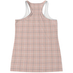 Pastel Pink Tattersall Pattern Print Women's Racerback Tank Top