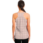 Pastel Pink Tattersall Pattern Print Women's Racerback Tank Top