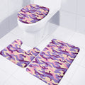 Pastel Purple Camouflage Print 3 Piece Bath Mat Set