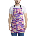 Pastel Purple Camouflage Print Apron