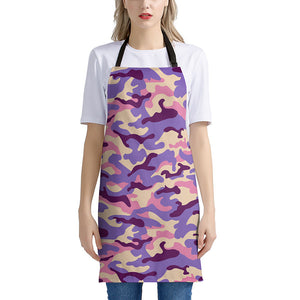 Pastel Purple Camouflage Print Apron