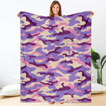 Pastel Purple Camouflage Print Blanket
