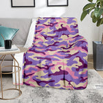 Pastel Purple Camouflage Print Blanket
