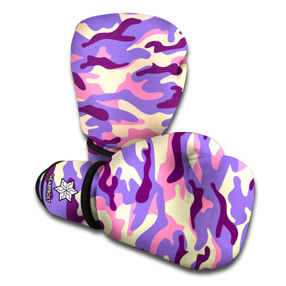 Pastel Purple Camouflage Print Boxing Gloves