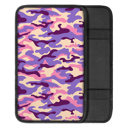 Pastel Purple Camouflage Print Car Center Console Cover