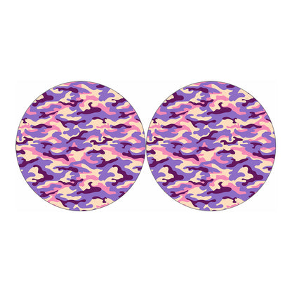 Pastel Purple Camouflage Print Car Coasters