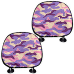 Pastel Purple Camouflage Print Car Headrest Covers