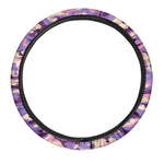 Pastel Purple Camouflage Print Car Steering Wheel Cover
