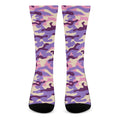 Pastel Purple Camouflage Print Crew Socks