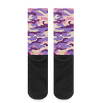 Pastel Purple Camouflage Print Crew Socks