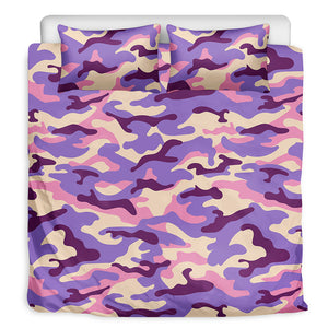 Pastel Purple Camouflage Print Duvet Cover Bedding Set