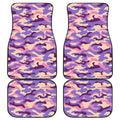 Pastel Purple Camouflage Print Front and Back Car Floor Mats