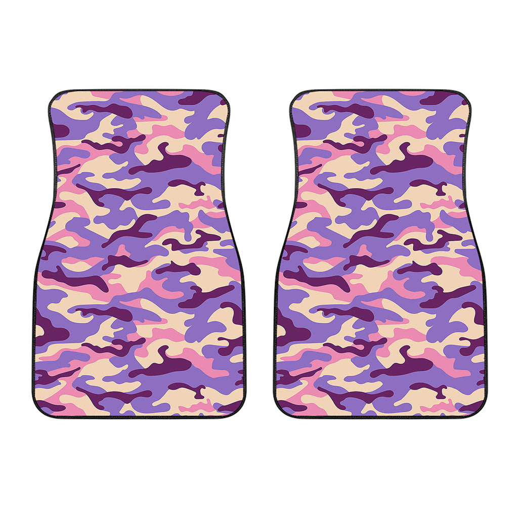 Pastel Purple Camouflage Print Front Car Floor Mats