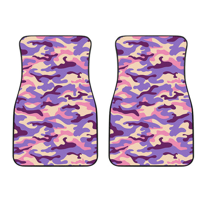 Pastel Purple Camouflage Print Front Car Floor Mats