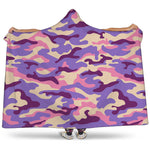 Pastel Purple Camouflage Print Hooded Blanket