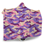 Pastel Purple Camouflage Print Hooded Blanket