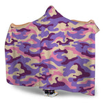 Pastel Purple Camouflage Print Hooded Blanket