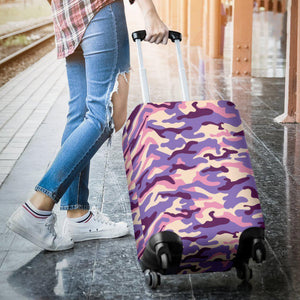 Pastel Purple Camouflage Print Luggage Cover GearFrost