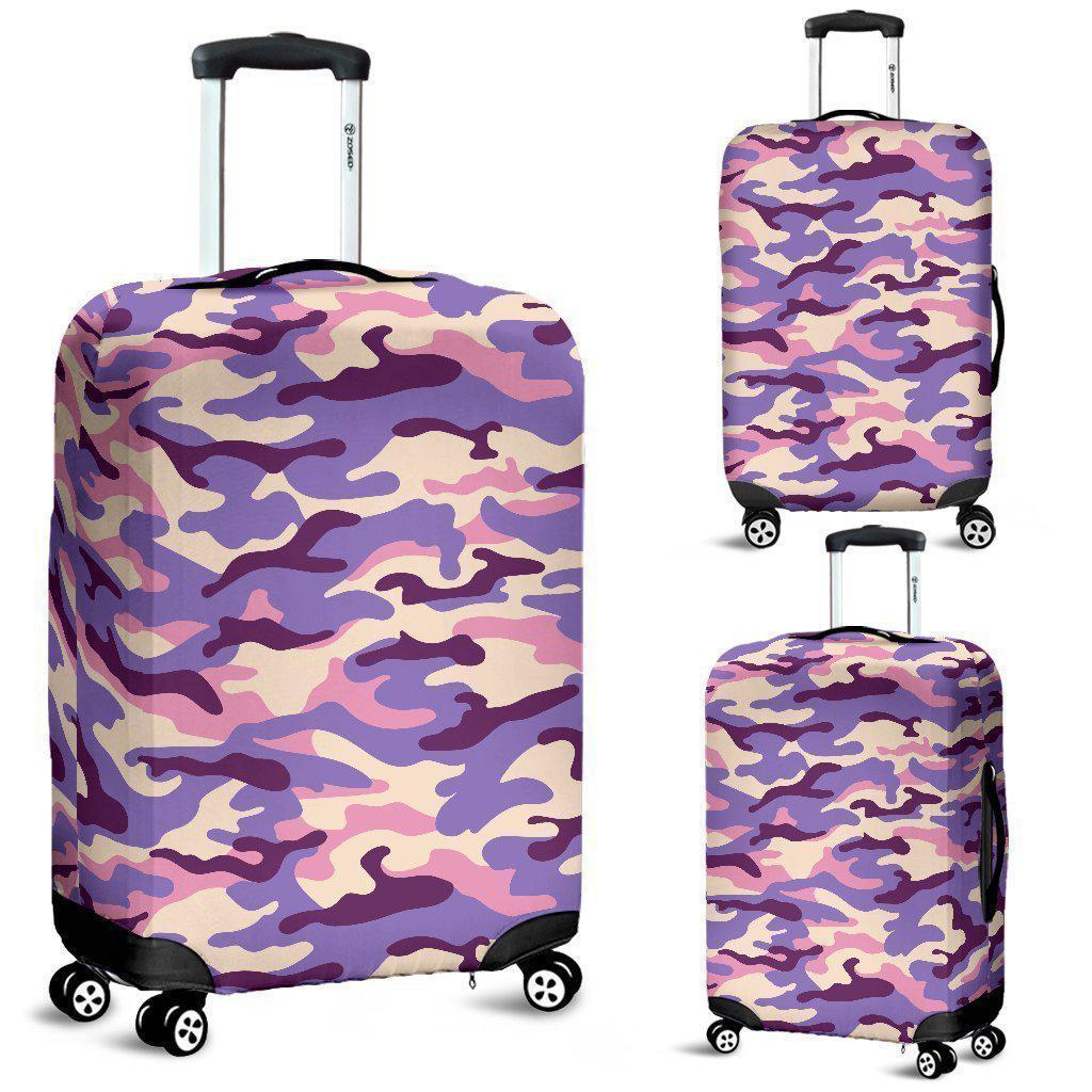 Pastel Purple Camouflage Print Luggage Cover GearFrost